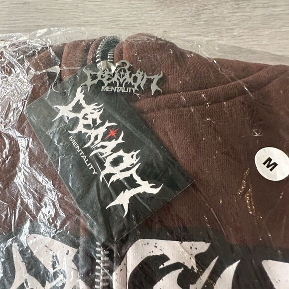 Demon‎ Mentalityz Full Zip Villain Hoodie Brown M NWT IN PACKAGING - Picture 3 of 4